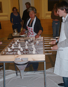 foosball with chocolate